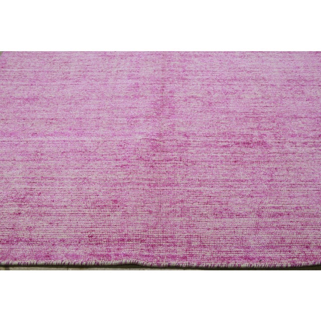 Modern Indian Handloom Wool/Bamboo Rug, 9'x12' For Sale In New York - Image 6 of 6
