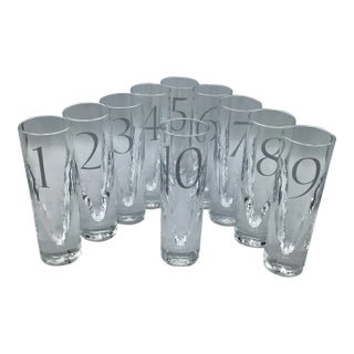 Carlo Moretti Style Numbered 1 Through 10 Acrylic Tall Tumblers- Set of 10 For Sale