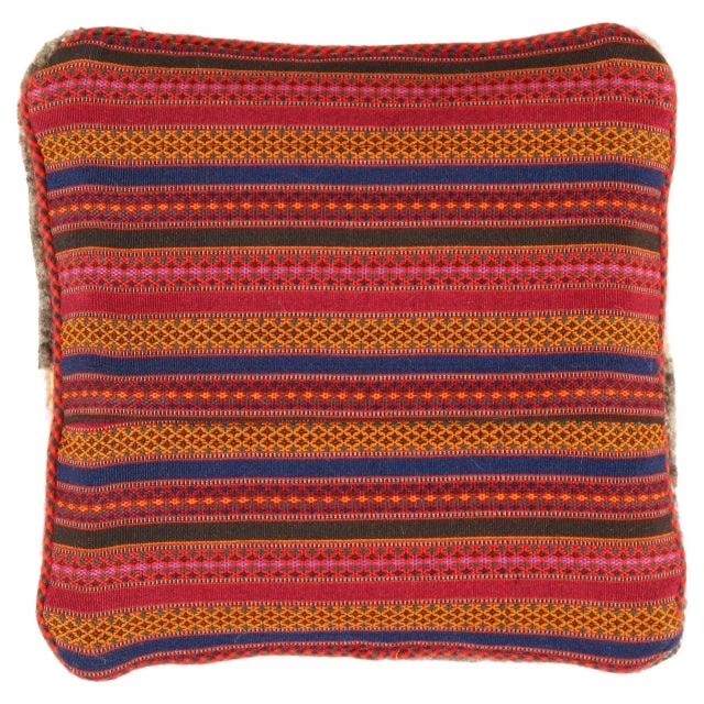 This Gabbeh pillow is made of high-quality LAMBS WOOL The piece was crafted with good workmanship. Gabbeh rugs are made by...