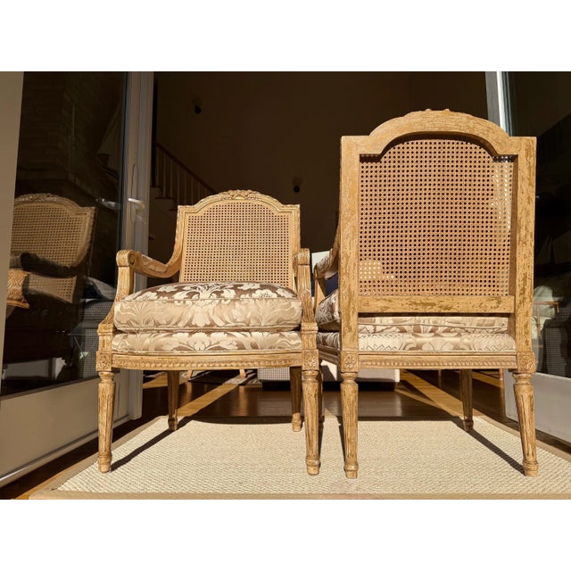 A Pair of Nancy Corzine Gilded Louis XVI Armchairs For Sale - Image 17 of 18