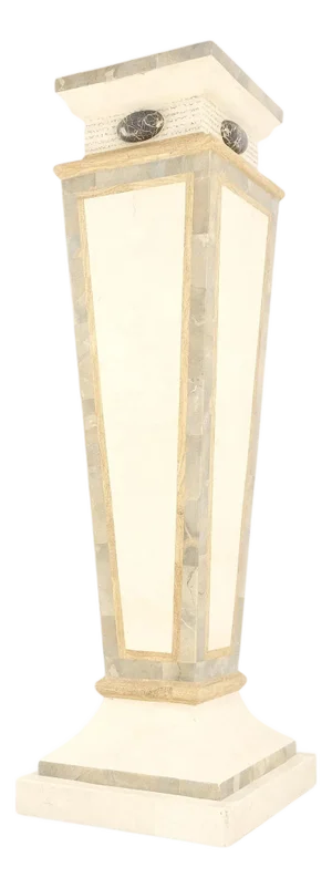 Reversed Obelisk Shape Tapered Square Marble Veneer Tiles Pedestal MINT!