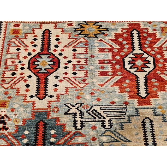 Caucasian Shirvan Area Rug, Handwoven Wool, Allover Geometric Design, 1920s, 4' x 6' For Sale - Image 16 of 18