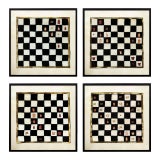 Reproduction Antique French Chess Art Prints - Set of 4, Unframed For Sale