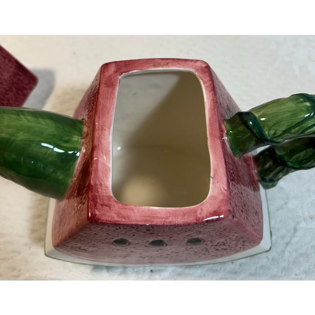 1990s Vintage 1990’s Watermelon Slice Ceramic Teapot For Sale - Image 5 of 8