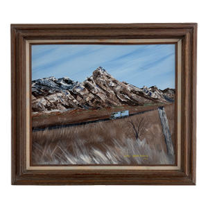 1990 Western Landscape Oil Painting by James Vanden Boomen – Framed