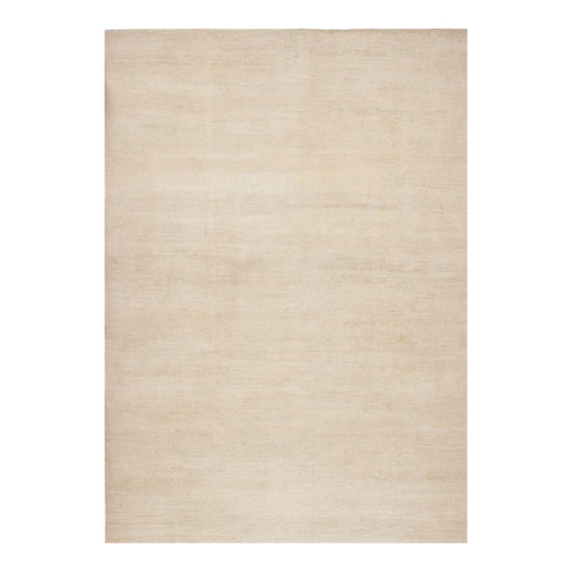Rug & Kilim’s Modern Textural Oversized Rug With Striae of Beige - 12'x17' For Sale