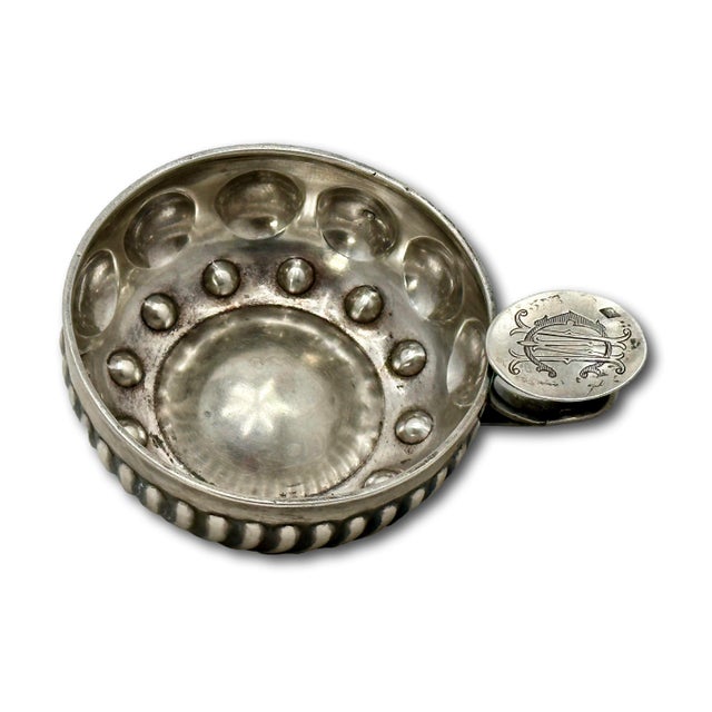 Fine Antique Hand Made French 950 High Grade Sterling Silver Wine Taster Cup by Paris Maker Adolphe Boulenger For Sale - Image 9 of 18