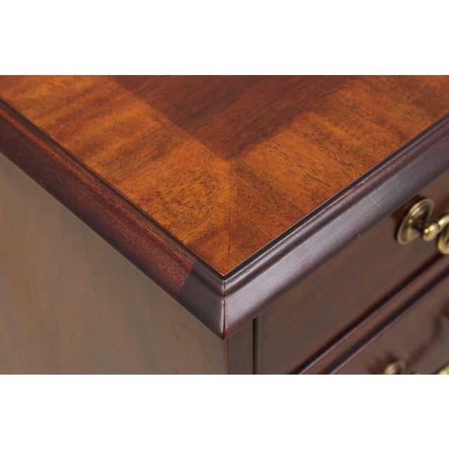 Henkel Harris Mahogany Banded Kneehole Credenza For Sale - Image 13 of 18