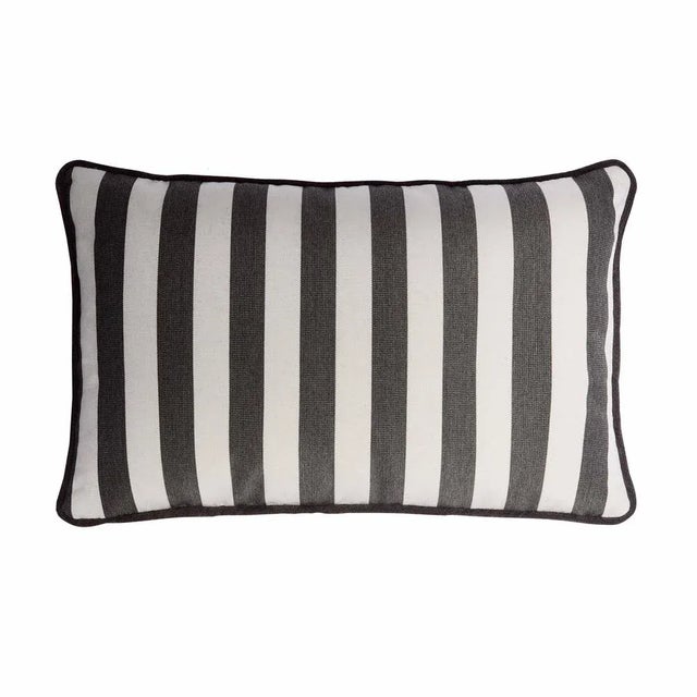 Contemporary Striped Outdoor Happy Cushion Covers from Lo Decor, Set of 2 For Sale - Image 3 of 4