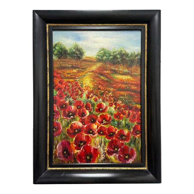 Watkins for Prestige Arts Tuscan Poppies Artwork, Certificate For Sale