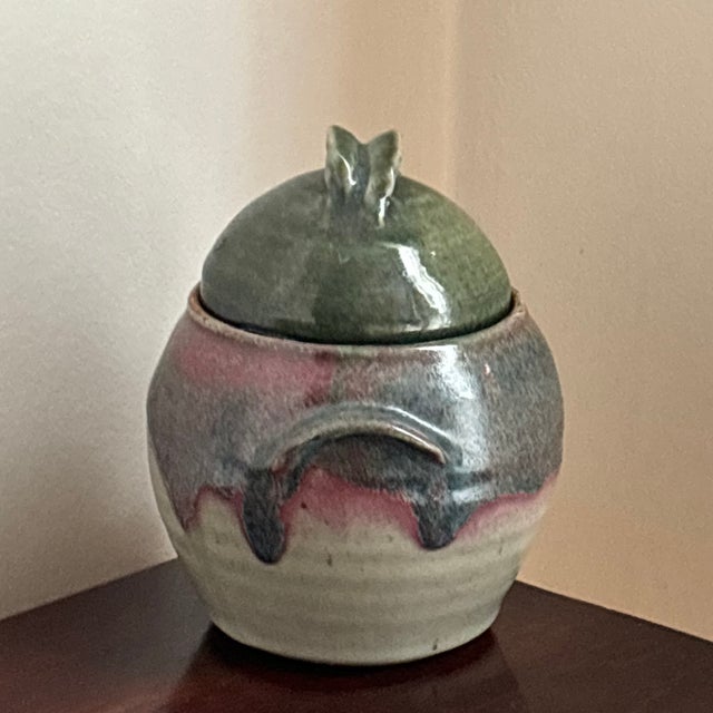 Late 20th Century Vintage Studio Stoneware Jar W/Lid For Sale - Image 5 of 12