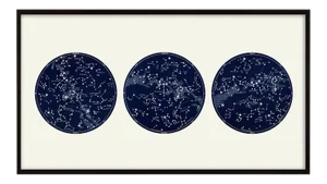 Reproduction "Capricorn Press" Celestial Print With 3 Constellation Maps