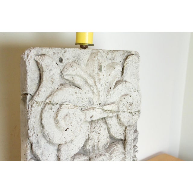 1960s Charming French Cast Stone Architectural Lamp For Sale - Image 5 of 9