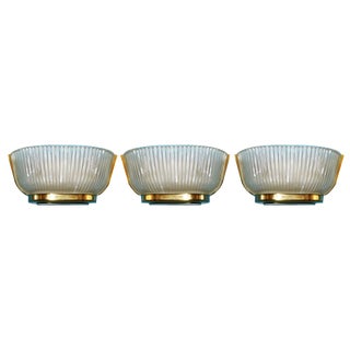 Murano Glass Sconces, Italy, 1940s, Set of 3 For Sale