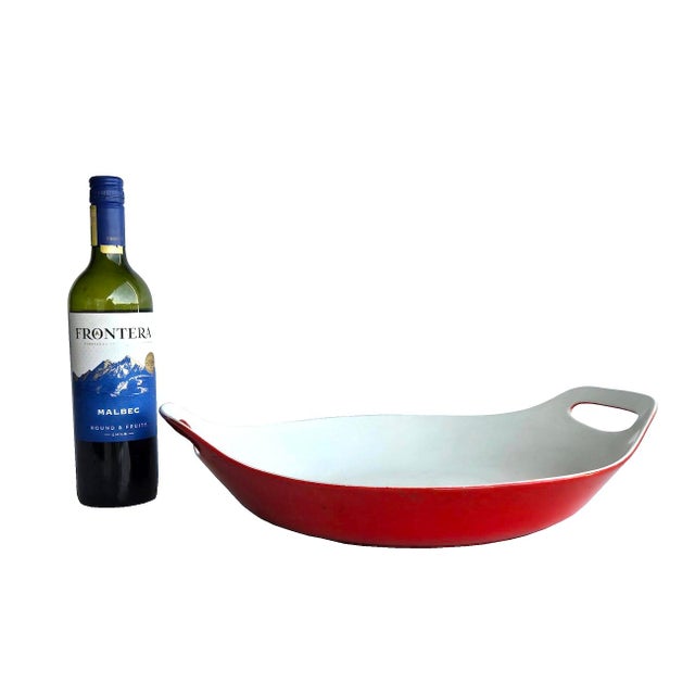 1960s Mid 20th Century Copco Red Paella Pan Designed by Michael Lax For Sale - Image 5 of 10