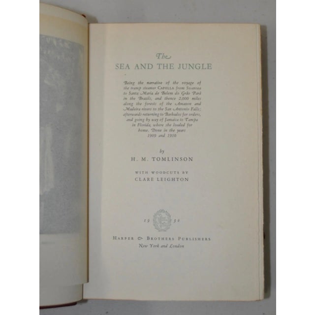 h.m. Tomlinson "The Sea and the Jungle" First Edition W/ Woodcuts by Clare Leighton C.1930 For Sale In San Francisco - Image 6 of 10