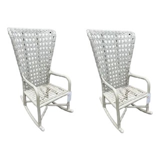 Nicole Hollis for McGuire Furniture Rattan Exalt Rocking Chair For Sale