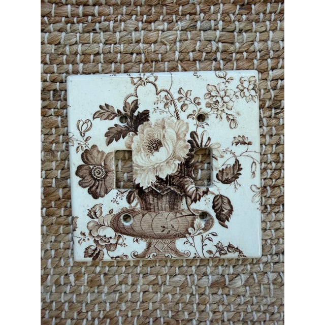 1900 - 1909 Antique English Transfer Wear Light Switch Plate For Sale - Image 5 of 7