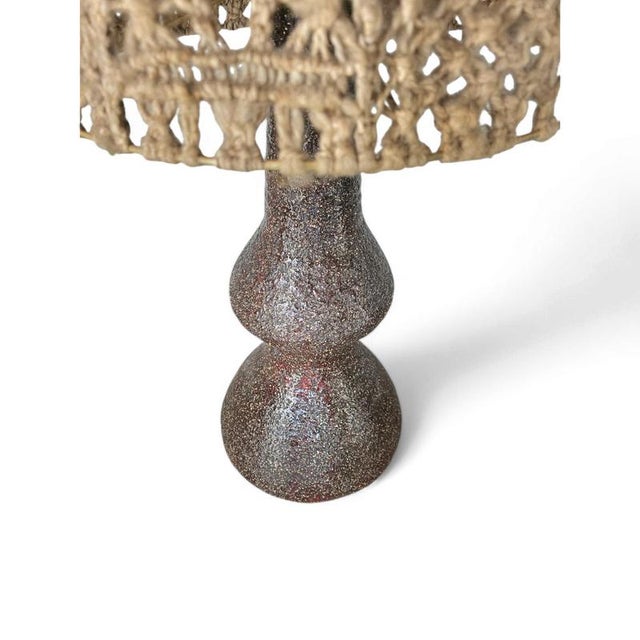 Ceramic Ceramic and Macramé Vase Lamp, 1970s For Sale - Image 7 of 12