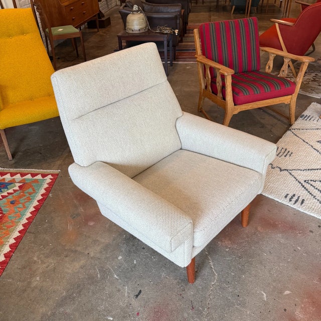 Mid-Century Danish Modern Upholstered Lounge Chair For Sale - Image 6 of 6