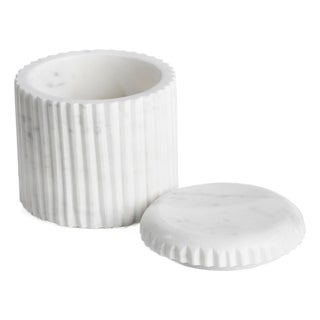 Mannara 4" Tall Marble Lidded Container For Sale