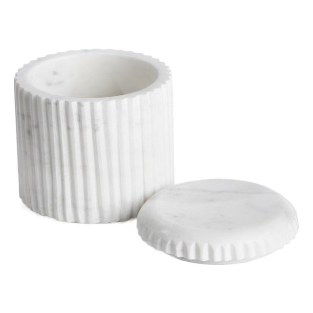 Mannara 4" Tall Marble Lidded Container For Sale