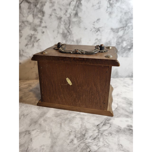 1950s Vintage Wood Cork Coaster Set - 8 Drawer Coasters in Chest For Sale - Image 5 of 17