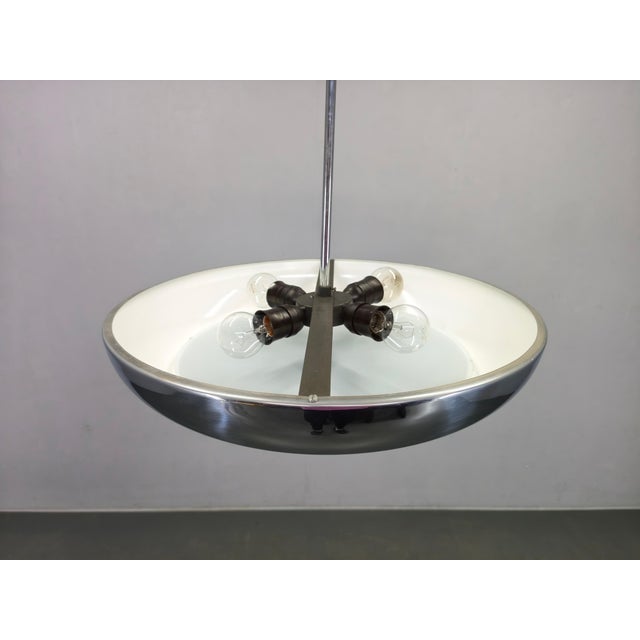 Josef Hurka Bauhaus UFO Pendant Lamp by Josef Hurka for Napako, 1930s For Sale - Image 4 of 13