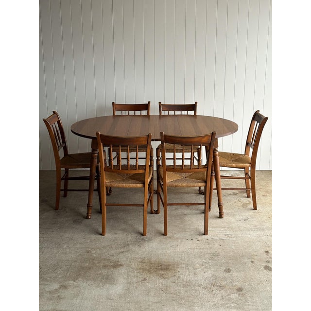 Vintage Maple Dining Chairs With Hand-Woven Rush Seats, Set of Six For Sale - Image 18 of 18