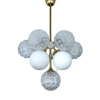 Large Italian Space Age Pendant Light in Glass, 1960s For Sale