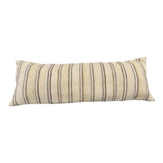 Turkish Hemp Pillow Cushion Natural Beige Brown Cushion Cover 14x40 For Sale