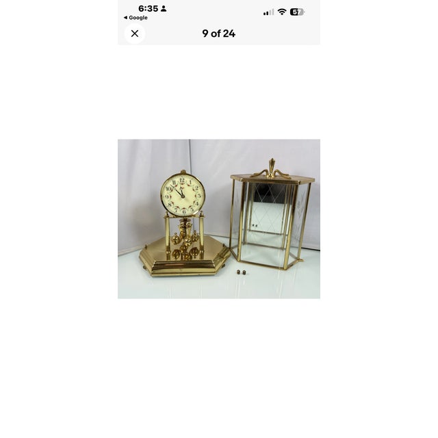 Share Welby Kieninger Obergfell Clock Vintage 400 Day Anniversary Brass Hexagon Glass For Sale - Image 17 of 17