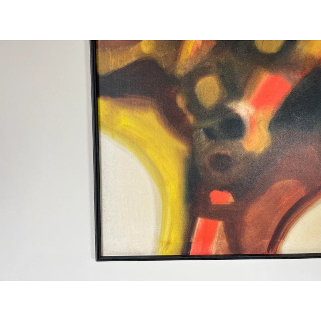1970's W. Bentley Expressionist Abstract Painting, Frame For Sale In Miami - Image 6 of 13
