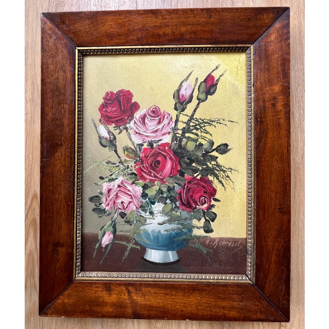 A.Rcemscl, Floral Still Life with Roses, 1900, Oil Painting on Canvas, Framed For Sale - Image 10 of 10