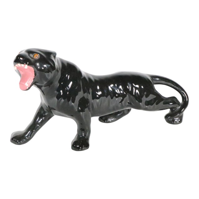 Mid 20th Century Mid Century Black Panther Sculpture For Sale