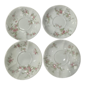 Antique Early 1900s Haviland Limoges Floral Saucers - Set of 4