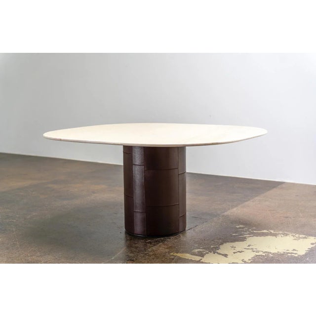 Vintage Dining Table in Leather and Marble by Afra and Tobia Scarpa for B&B Italia, 1970s For Sale - Image 11 of 11