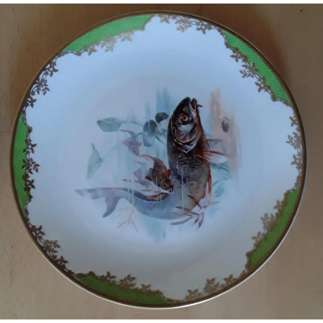 Antique Porcelain Feeder Set with Fish Motif from Rosenthal, 1928, Set of 6 For Sale - Image 8 of 10
