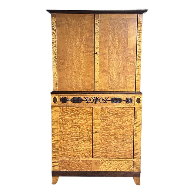 1930s Swedish Large Cupboard Cabinet by Carl Malmsten for Ab Nordiska Kompaniet in Birch and Birch Root For Sale