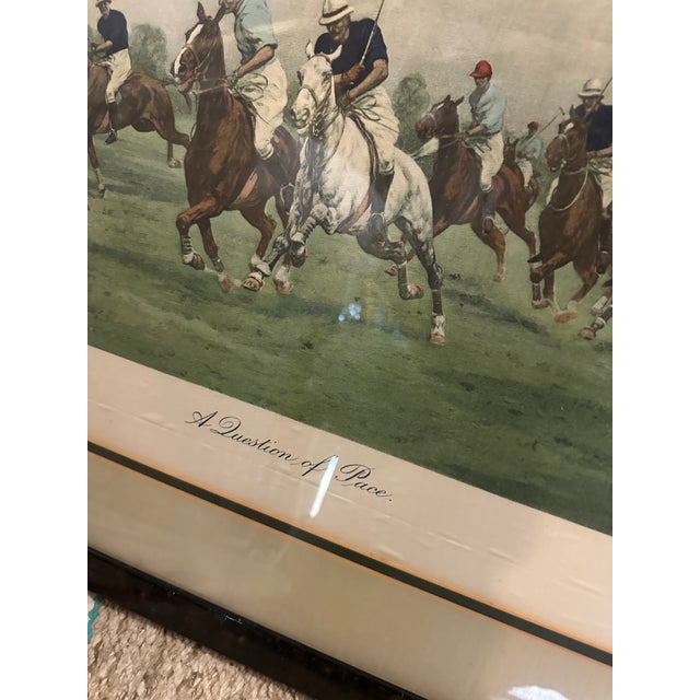 1970s Vintage Large Framed Polo Horses Print, Signed For Sale - Image 5 of 7