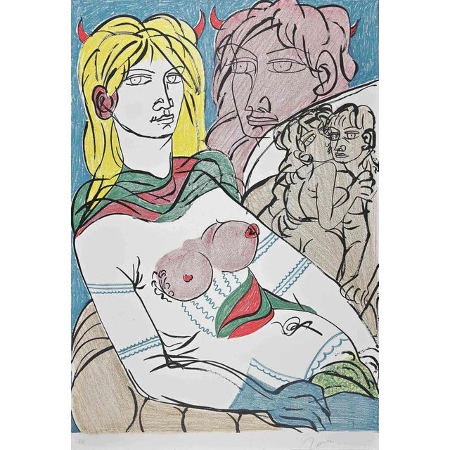 Tono Zancanaro, Poppea, Original Lithograph, 1981 For Sale - Image 3 of 3