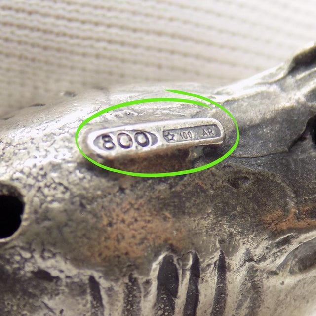 Vintage Italian Handmade Genuine Silver Large Greyhound Dog Figurine Sculpture, Made in Tuscany (Arezzo, Italy)) For Sale - Image 10 of 13