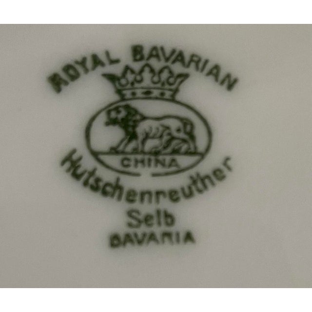 1920s Royal Bavarian Hutschenreuther antique hand painted 22kt set of 12 dinner server plates - excellent condition…in one...