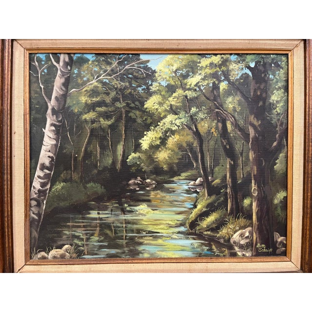 Beautiful, original oil painting, titled “The Stream”, by Betty Schmidt. Renowned American artist, once the president of...