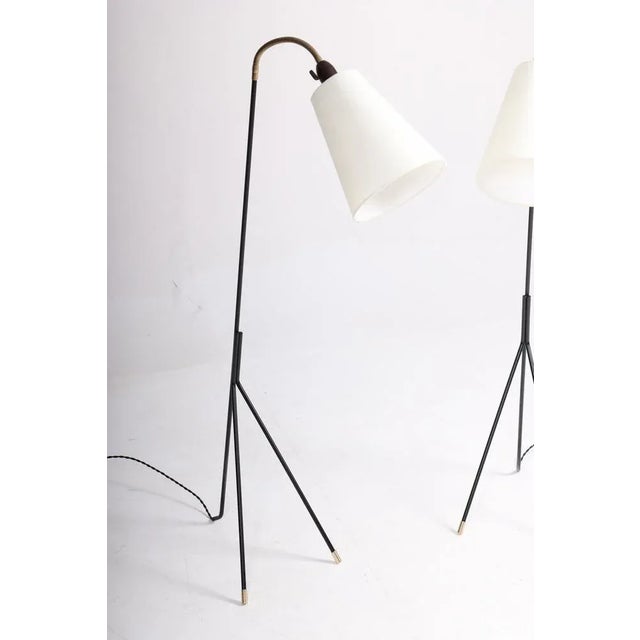Metal Mid-Century Floor Lamps from Holm Sørensen & Co, Denmark, 1950s, Set of 2 For Sale - Image 7 of 9