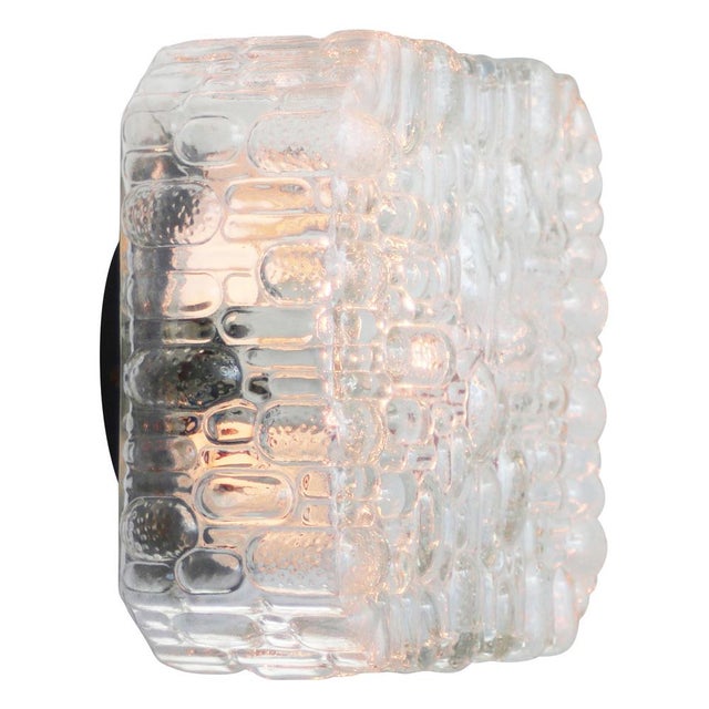 1960s Mid-Century Square Clear Glass Sconce For Sale - Image 5 of 7