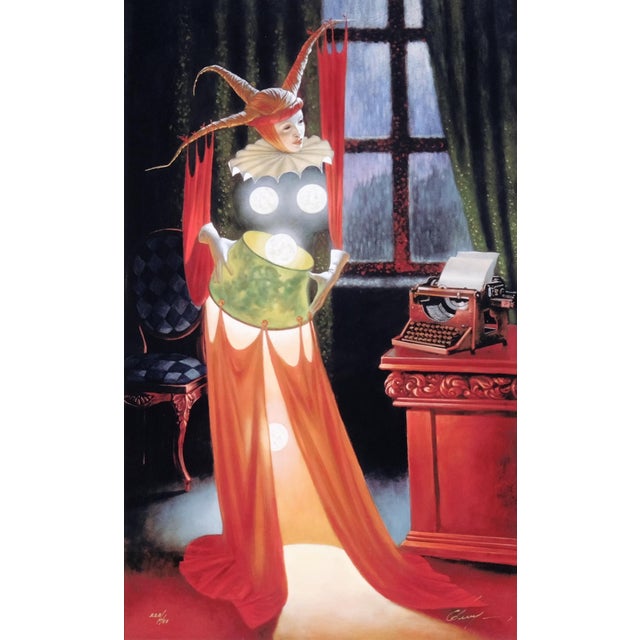2010s 2015 Michael Cheval "Inspiration" Limited Edition 223/450 Framed Crackled Golden Wood Inner Black Wood Frame Filet Color Dye Sublimation on Aluminum For Sale - Image 5 of 9