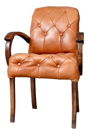 Bridge Chair in Cognac Leather, 1930s