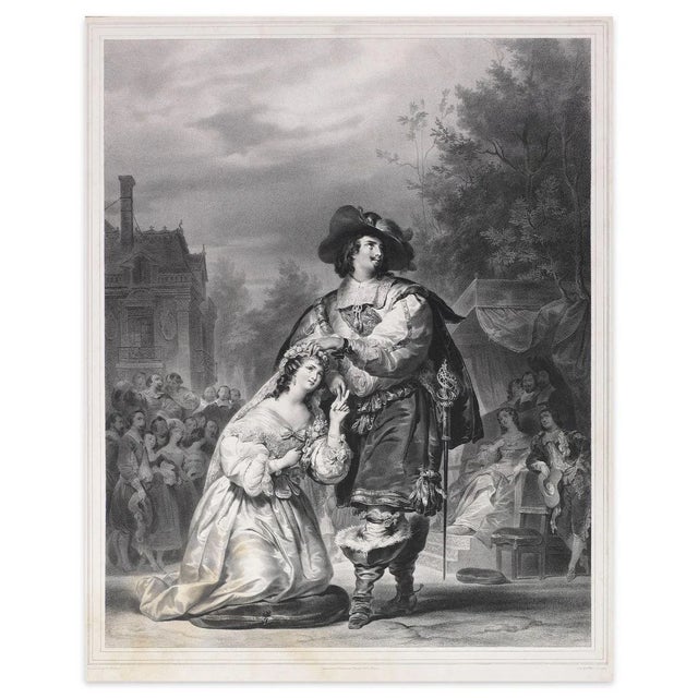 Le Mariage de Figaro is an original artwork realized in 1838 by the artist Louis Stanislas Marin-Lavigne. Original black...