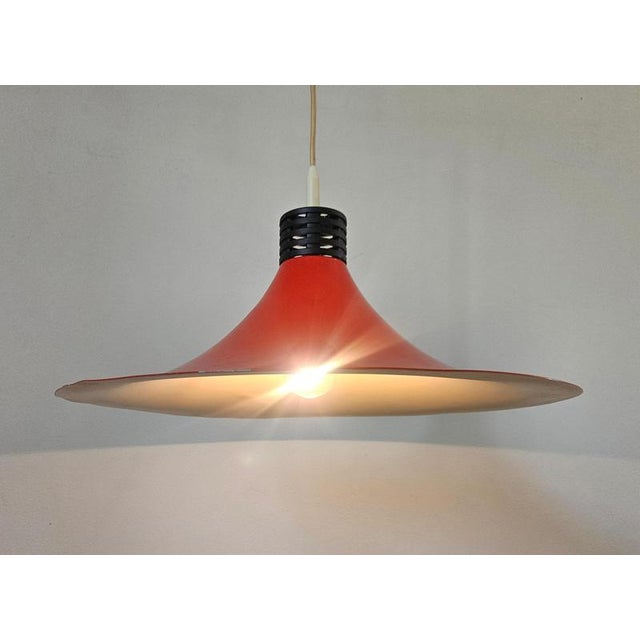 Mid-Century Space Age Red Pendant, Italy, 1970s For Sale - Image 6 of 11